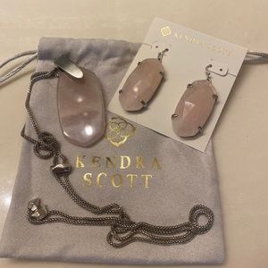 Kendra Scott pink and silver set